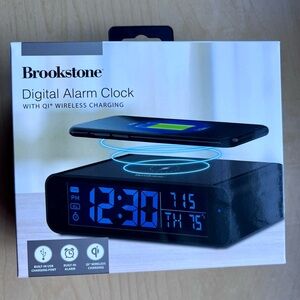 Brookstone Digital Alarm Clock with QI Wireless Charging!!!